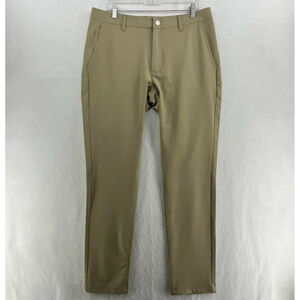 Bonobos Golf Pants Men's Sz 34/32 Beige Tailored Straight Leg Mid-Rise Stretch